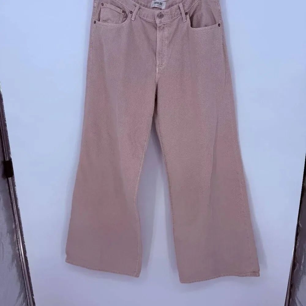 Agolde Women's Clara Wide Leg Jeans Size 32 Pale Pink